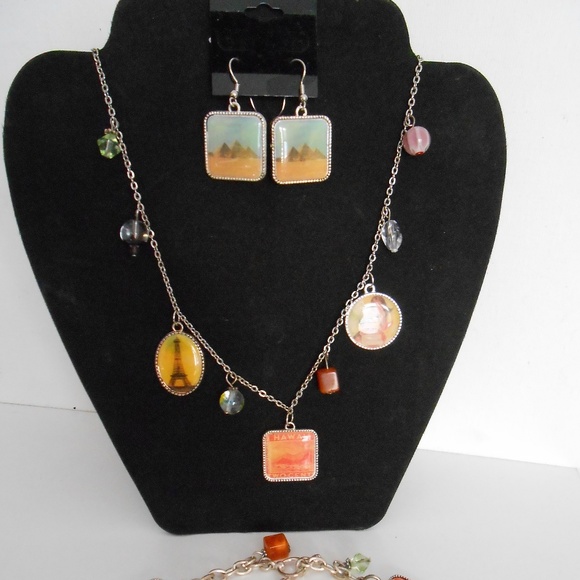 Charm Necklace with Bracelet & Earrings; Set of 3 - Picture 5 of 5